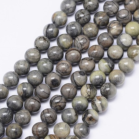 Arricraft Natural Picasso Stone/Picasso Jasper Beads Strands, Round, 8mm, Hole: 1mm, about 50pcs/strand, 14.96 inches