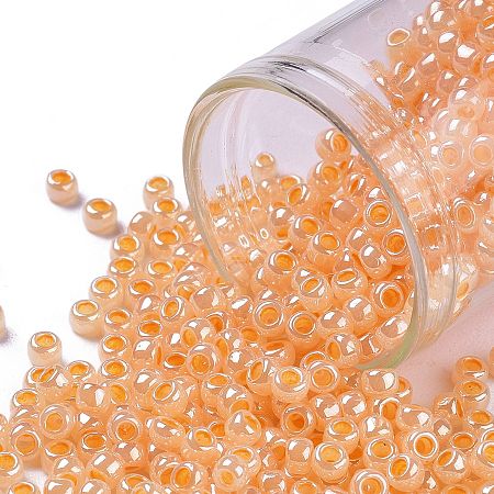 TOHO Round Seed Beads, Japanese Seed Beads, (904) Ceylon Apricot, 8/0, 3mm, Hole: 1mm, about 222pcs/10g