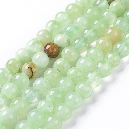 Arricraft Natural Prehnite Beads Strands, Dyed, Round, 6mm, Hole: 1.2mm, about 65pcs/strand, 15.16 inches(38.5cm)