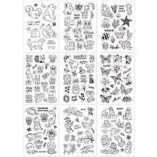 GLOBLELAND Globleland Acrylic Stamps, for DIY Scrapbooking, Photo Album Decorative, Cards Making, Stamp Sheets, Animal Pattern, 16x11x0.3cm, 9sheets/set