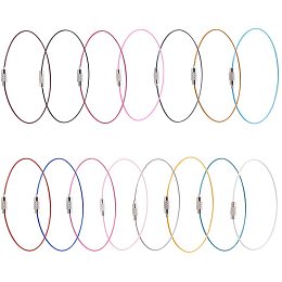 Arricraft 45 pcs 15 Colors 8 7/8 Inch Memory Wire Bracelet, Steel Wire Cord Bracelet with Screw Clasp Necklace Choker for Bangle Bracelet Jewelry DIY Craft Making