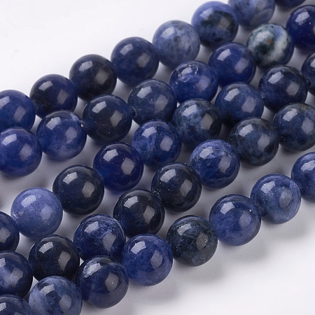 ARRICRAFT Natural Sodalite Beads Strands, Grand A, Round, 8mm, Hole: 1mm