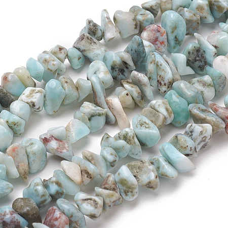 ARRICRAFT Natura Larimar Beads Strands, Chips, 5~8x5~8mm, Hole: 0.6mm, 15.75 inches(40 cm)