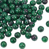 Olycraft Natural Ruby in Zoisite Beads Strands, Dyed, Round, 10mm, Hole: 1mm; about 40pcs/Strand, 15.7''(39.88cm), 2strands/box
