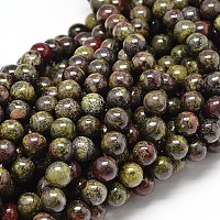 Arricraft Natural Bloodstone Round Beads Strands, 6mm, Hole: 1mm, about 62pcs/strand, 15.7 inches