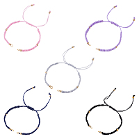 Braided Nylon Bracelet Making, with 304 Stainless Steel Close but Unsoldered Jump Rings and Round Brass Beads, Mixed Color, Single Chain Length: about 6-1/8 inches(15.4cm), 5 colors, 4pcs/color, 20pcs/set