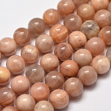 Arricraft Round Natural Sunstone Beads Strands, 10mm, Hole: 1mm, about 38pcs/strand, 15.4 inches