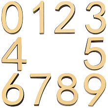 Acrylic Mirror Wall Stickers Decal, with EVA Foam, Number, Gold, 10sets/bag