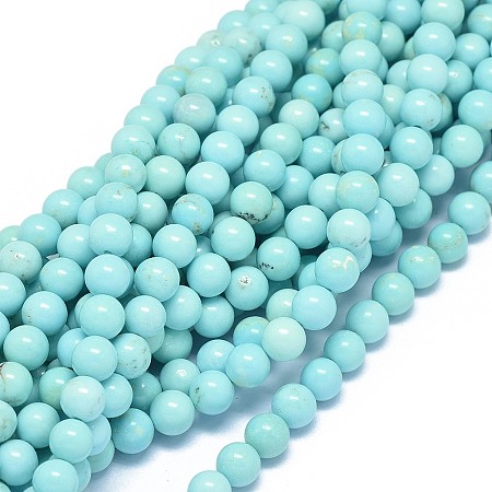 Arricraft Natural Howlite Beads Strands, Dyed & Heated, Round, 6mm, Hole: 0.7mm, about 63pcs/strand, 15.7~16.1 inches(40~41cm)