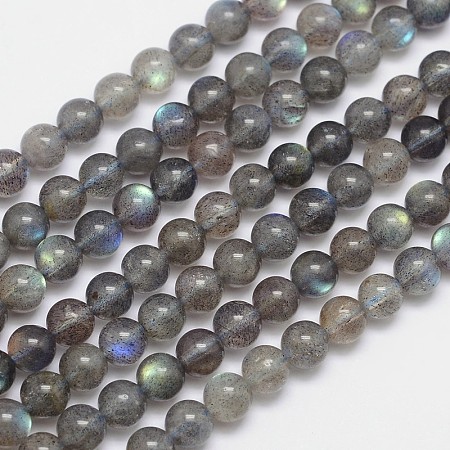 ARRICRAFT Natural Labradorite Round Bead Strands, 6mm, Hole: 1mm, about 66pcs/strand, 15.5 inches