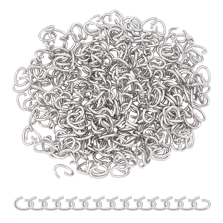 Unicraftale 304 Stainless Steel Open Jump Rings, Oval, Stainless Steel Color, 24 Gauge, 3.5x2.5x0.5mm, Inner diameter: 1.5x2.5mm, 300pcs/box