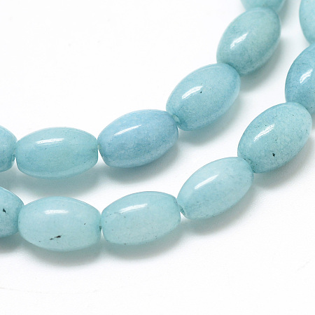 ARRICRAFT Dyed Natural Aquamarine Beads Strands, Oval, 9x6mm, Hole: 1mm, about 44pcs/strand, 15.55 inches