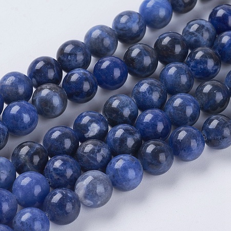ARRICRAFT Natural Sodalite Beads Strands, Round, 8mm, Hole: 1mm