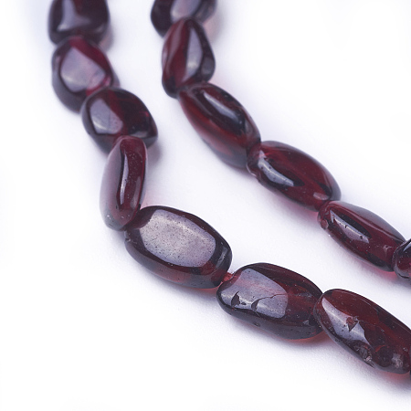 Arricraft Natural Garnet Beads Strands, Oval, 6.5~9x5~6x3~3.5mm, Hole: 0.5mm, about 48pcs/strand, 14.3 inches(36.5cm)