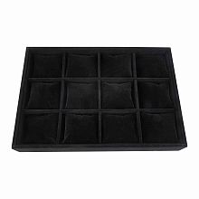 Pandahall Elite Watch Tray 12 Grids Jewelry Tray Organizer Velvet Watch Show Tray Jewelry Watch Show Box Display Holder with Adjustable Pillow for Bracelet Bangle Watch