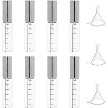 Glass Graduated Spray Bottles, with Mini Transparent Plastic Funnel Hopper, Clear, 11.6x2.7cm; Capacity: 30ml