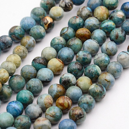 ARRICRAFT Natural Variscite Bead Strands, Round, 6mm, Hole: 1mm, about 62pcs/strand, 15 inches