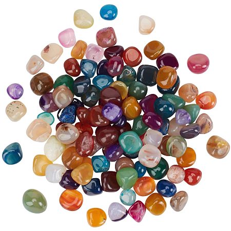 Natural Agate Beads, No Hole/Undrilled, Tumbled Stone, Dyed & Heated, Nuggets, 6~13mm; 300~380pcs/box