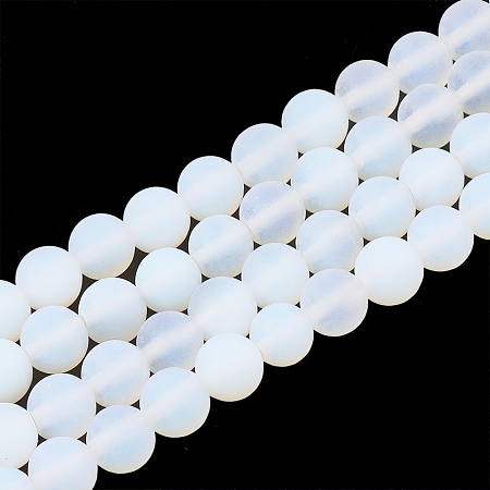 Arricraft Opalite Beads Strands, Frosted, Round, 8mm, Hole: 1mm, about 47pcs/strand, 15.5 inches