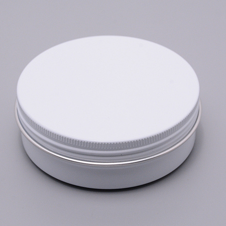 BENECREAT Aluminum Can, with Screw-thread, Round, White, 8.6x2.9cm, Inner Diameter: 8cm, 12pcs/set