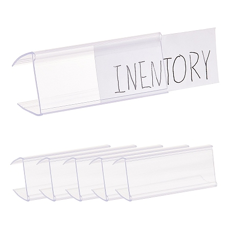 PVC Tag Holder, with Blank Coated Paper, Clear, 26.5x60x26mm, Inner Size: 15~25mm; 100pcs