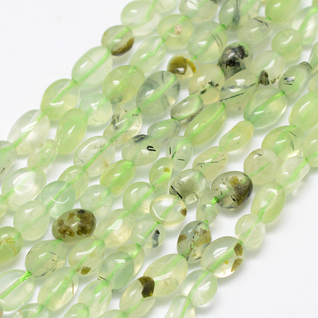 Arricraft Natural Prehnite Beads Strands, Nuggets, 6~8x4~6mm, Hole: 1mm, 15.3 inches(39cm)
