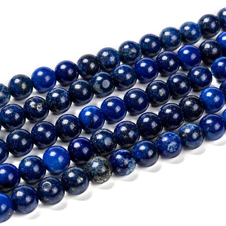 Arricraft Natural Lapis Lazuli Beads Strands, Dyed, Round, Blue, 8mm, Hole: 1mm, about 22~24pcs/strand, 7.6 inches