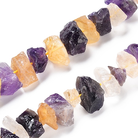 ARRICRAFT Natural Ametrine Beads Strands, Rough Raw Stone, Nuggets, 13~21x5~13mm, Hole: 1.2mm, about 23~24pcs/strand, 7.87 inches~8.26  inches(20~21cm)