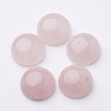 Honeyhandy Natural Rose Quartz Cabochons, Half Round/Dome, Pink, 12x5mm