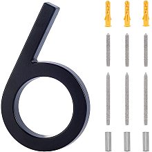 NBEADS 6 Inch Floating House Number 6, Zinc Alloy House Address Numbers Metal Modern House Numbers with Iron Screws for Home Address and Office Numbers