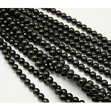 Honeyhandy Natural Coal Quartz Beads Strands, Round, Black, 6mm, Hole: 1mm, about 15~15.5 inch