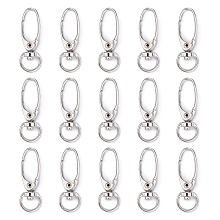 Honeyhandy Iron Swivel Snap Hooks Clasps, Jewelry Findings, Platinum, 37x13.5mm, Hole: 10x5mm