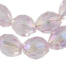 Honeyhandy Electroplate Glass Beads, AB Color Plated, Faceted Oval, Pink, 6x4mm, Hole: 1mm, about 67~68pcs/strand