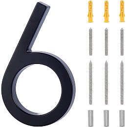 NBEADS 6 Inch Floating House Number 6, Zinc Alloy House Address Numbers Metal Modern House Numbers with Iron Screws for Home Address and Office Numbers