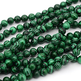 Honeyhandy Gemstone Strands, Imitation Malachite, Round, Dyed, 4mm, Hole: 1mm, about 94pcs/strand, 15.5 inch(39.3cm)