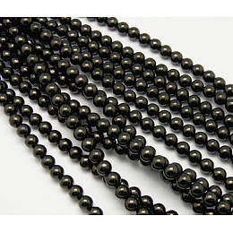 Honeyhandy Natural Coal Quartz Beads Strands, Round, Black, 6mm, Hole: 1mm, about 15~15.5 inch