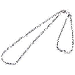 UNICRAFTALE 10pcs Stainless Steel Necklaces Smooth Chain Necklace Unisex Rolo Chain Necklaces 19.5"(49.5cm)