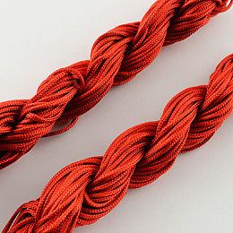 Honeyhandy Nylon Thread, Nylon Jewelry Cord for Custom Woven Bracelets Making, Red, 2mm, about 13.12 yards(12m)/bundle, 10bundles/bag, about 131.23 yards(120m)/bag