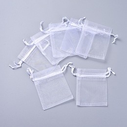 Honeyhandy Organza Bags, White, 9x7cm