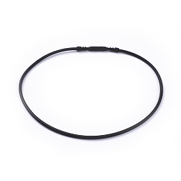 Honeyhandy Rubber Cord Necklace Making, Black, Size: about 44cm long, Wire Cord: 3mm in diameter.