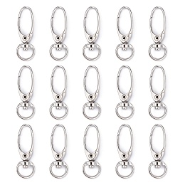 Honeyhandy Iron Swivel Snap Hooks Clasps, Jewelry Findings, Platinum, 37x13.5mm, Hole: 10x5mm