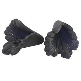 Honeyhandy Acrylic Beads, Frosted, Flower, Dyed Black, about 12mm wide, 12mm long, 1.8mm thick, hole: 1.5mm