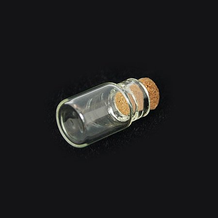 NBEADS 200 Pcs Glass Jar Glass Bottles, with Tampions, Bead Containers, Clear, 18x10mm, Wooden Plug: 6-7x6~6.5mm