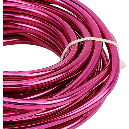 BENECREAT 23 Feet 3 Gauge Jewelry Craft Wire Aluminum Wire Bendable Metal Sculpting Wire for Bonsai Trees, Floral, Arts Crafts Making, Cerise