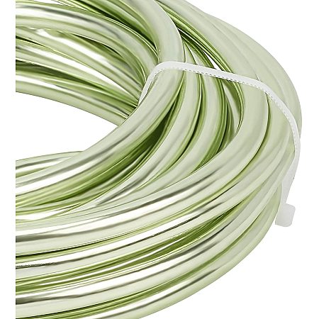 BENECREAT 23 Feet 3 Gauge Jewelry Craft Wire Aluminum Wire Bendable Metal Sculpting Wire for Bonsai Trees, Floral, Arts Crafts Making, Light Green