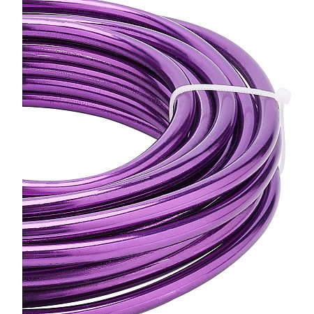BENECREAT 23 Feet 3 Gauge Jewelry Craft Wire Aluminum Wire Bendable Metal Sculpting Wire for Bonsai Trees, Floral, Arts Crafts Making, Purple