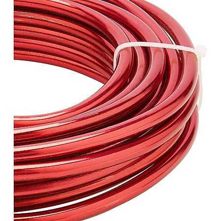 BENECREAT 23 Feet 3 Gauge Jewelry Craft Wire Aluminum Wire Bendable Metal Sculpting Wire for Bonsai Trees, Floral, Arts Crafts Making, Red