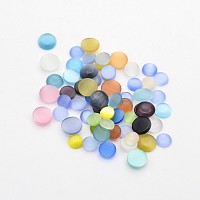 Cat Eye Cabochons, Half Round/Dome, Mixed Style, Mixed Color, 5~10x2~3.5mm, about 200g/bag