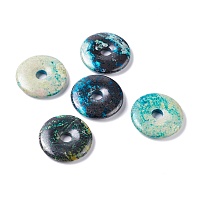 ARRICRAFT Synthetic Turquoise Pendants, Donut/Pi Disc, 40x5mm, Inner Diameter: 8mm