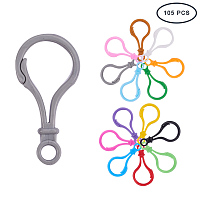 PandaHall Elite 105PCS 14-Color Hard Plastic Lobster Clasps Claw Hook Keychain Key Ring Chain Keyring